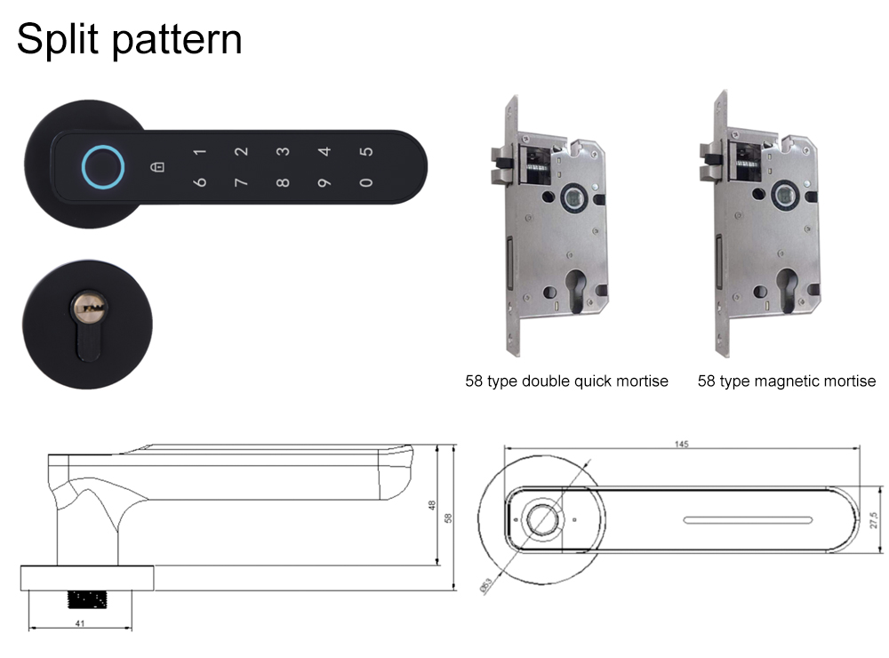 Single Latch Fingerprint Door Lock YFF-C01