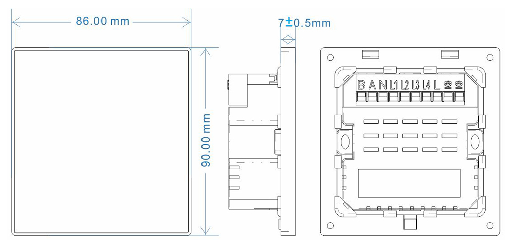 Touch Screen Light Switch T-LS-1-4