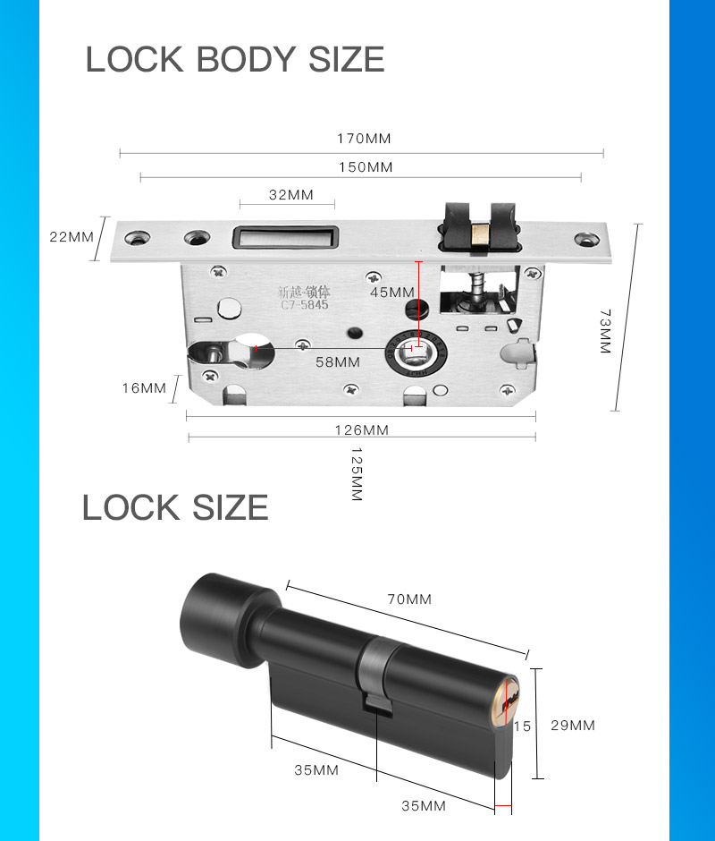 Single Latch Fingerprint Door Lock YFF-C01