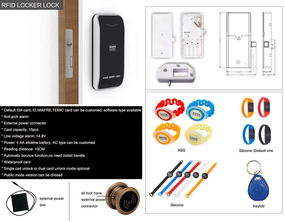 GYM Electronic RFID Locker Lock EM115