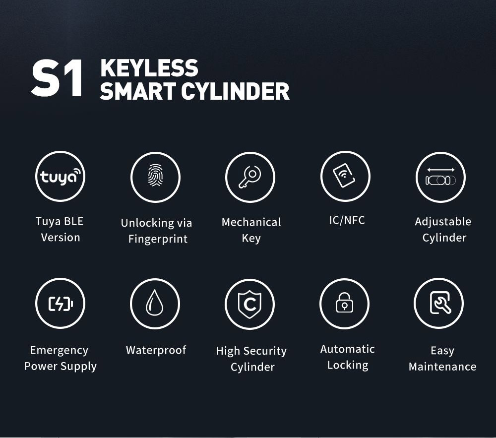 Tuya Bluetooth Fingerprint Door Lock YFBF-S1