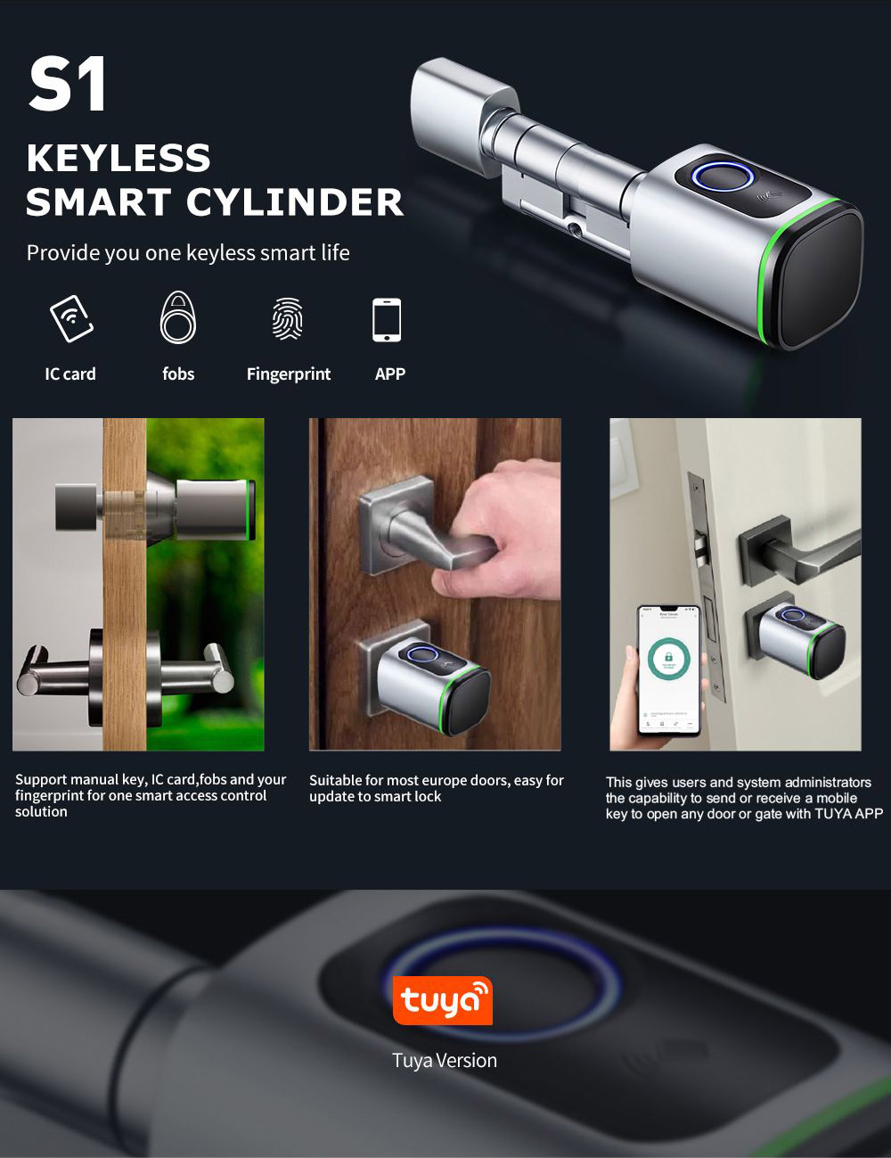 Tuya Bluetooth Fingerprint Door Lock YFBF-S1