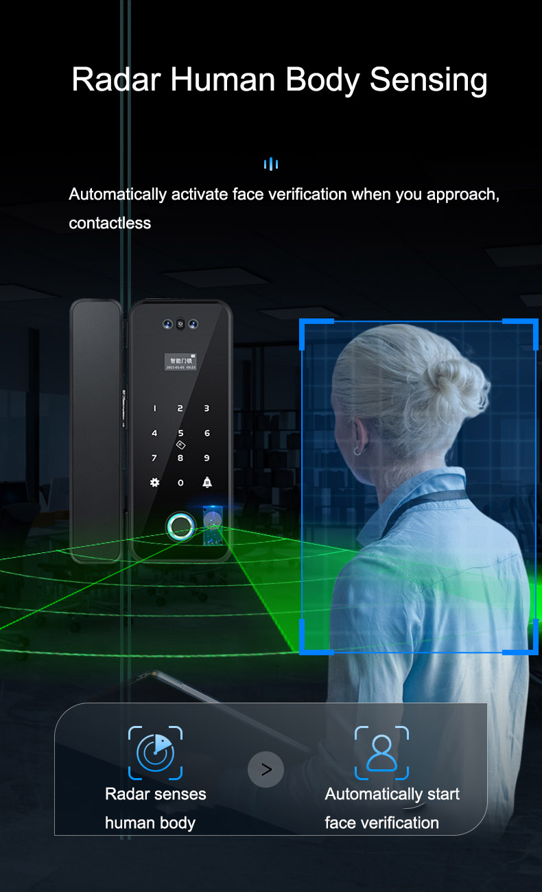 Face Recognition Glass Door Lock YFBG-908