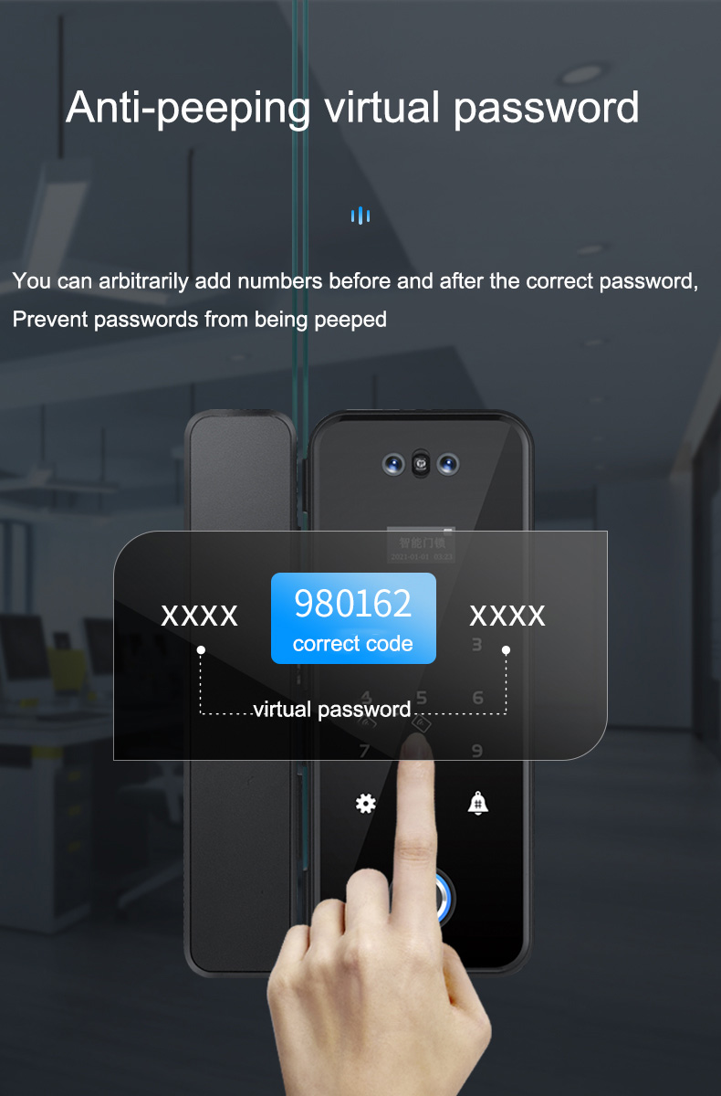 Face Recognition Glass Door Lock YFBG-908