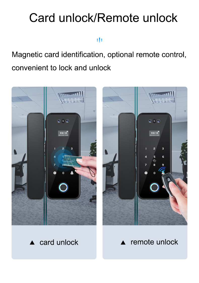 Face Recognition Glass Door Lock YFBG-908