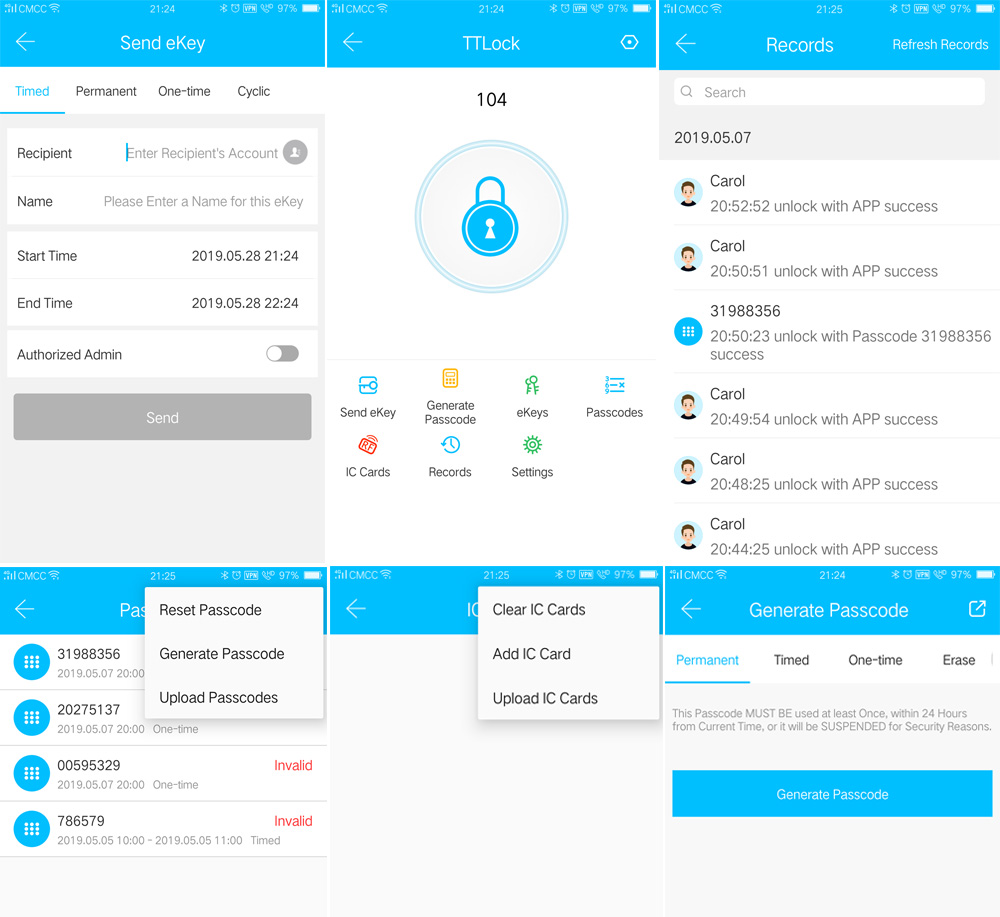 TTlock APP Bluetooth Door Lock YFB-2031