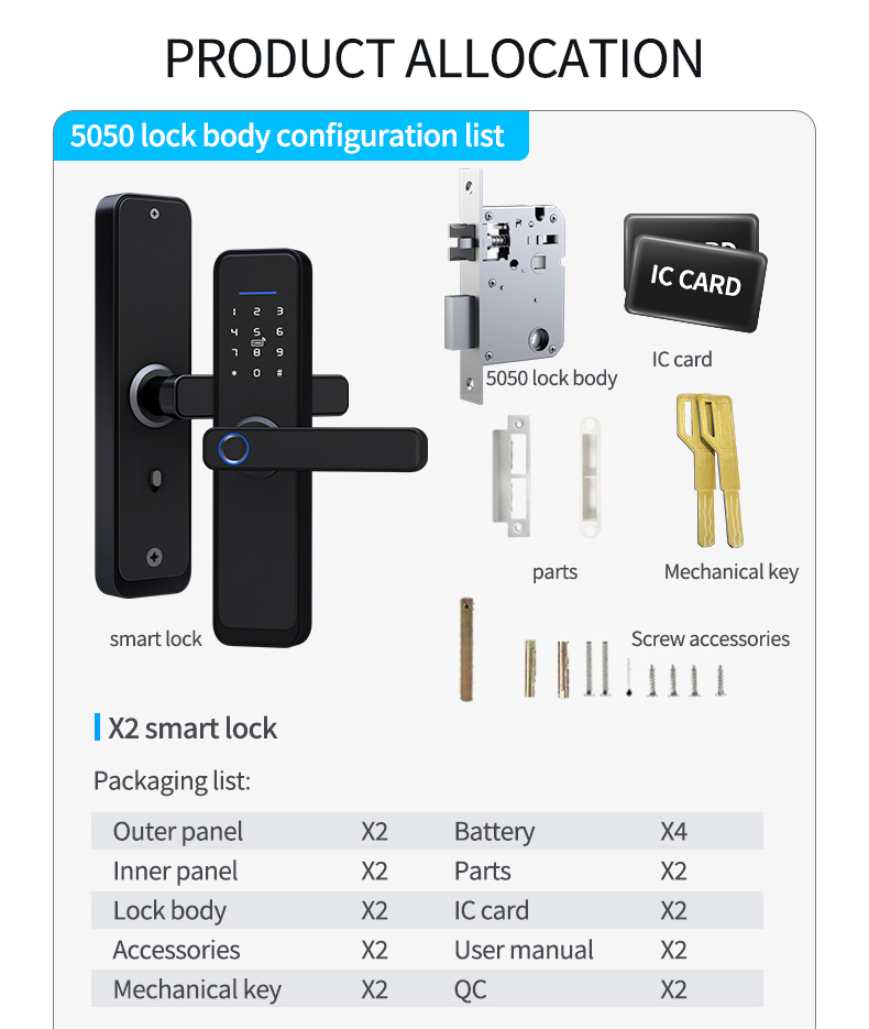 Smart Fingerprint Digital Handles YFF-X2