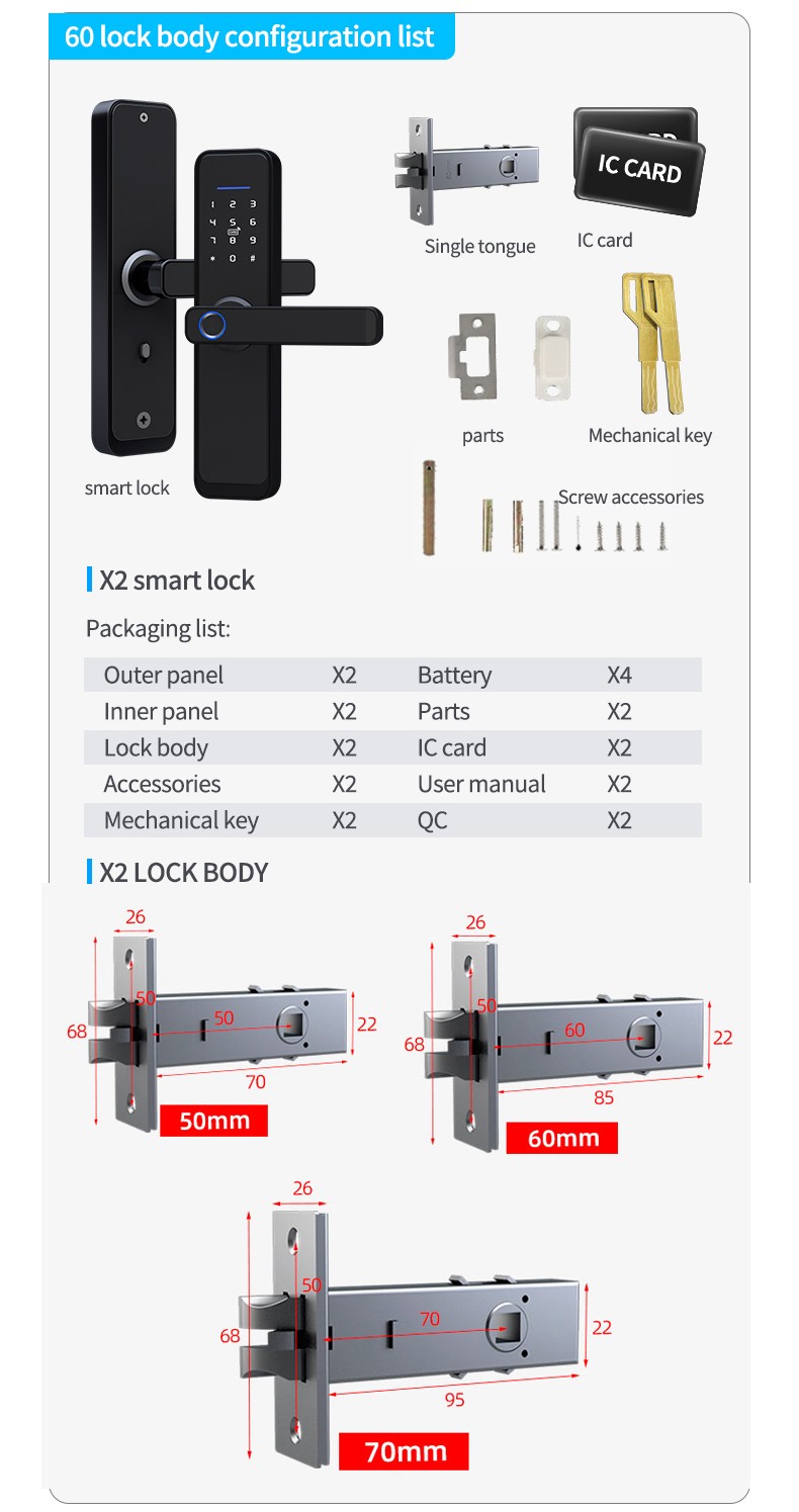 Smart Fingerprint Digital Handles YFF-X2