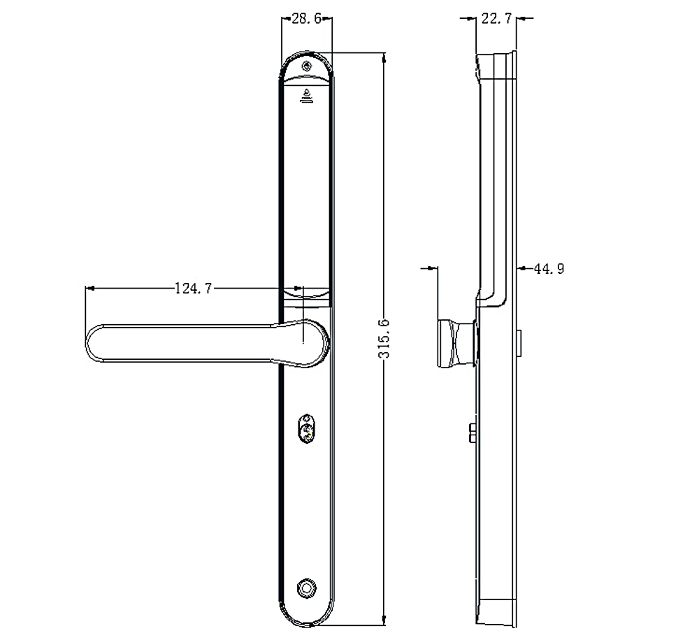 Slim Aluminum Door Smart Bluetooth Lock YFBF-YQ