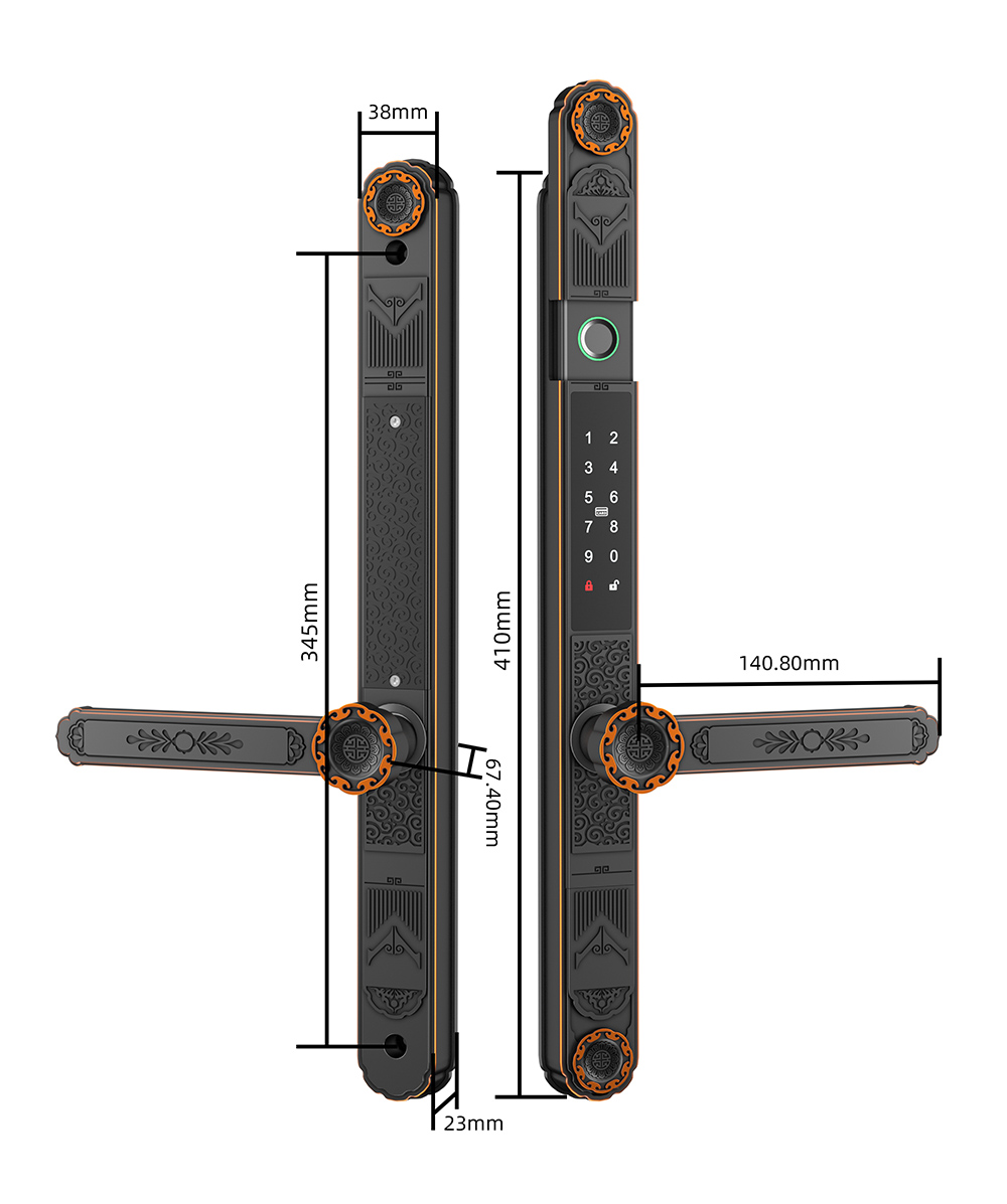 Dual Side Fingerprint Waterproof Bluetooth Lock YFBF-TY