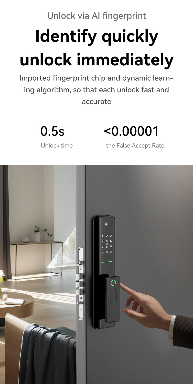 Tuya WIFI Smart Automatic Lock With Peephole YFFW-A1 PRO