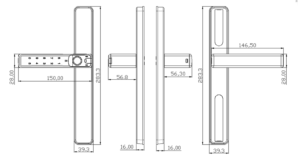 Dual Side Fingerprint Stand Alone System Smart Lock YFF-L072