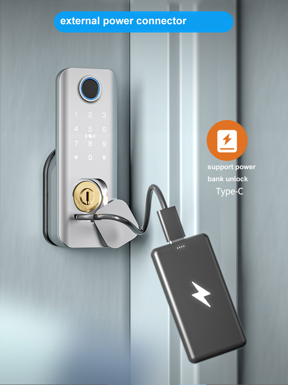 Rim Type Fingerprint Door Lock YFF-N1