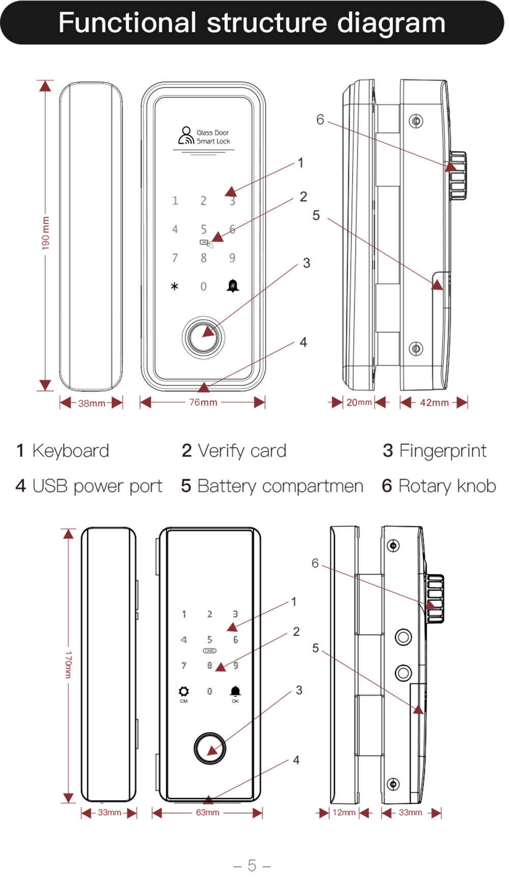 Tuya Bluetooth Glass Door Lock YFBG-806