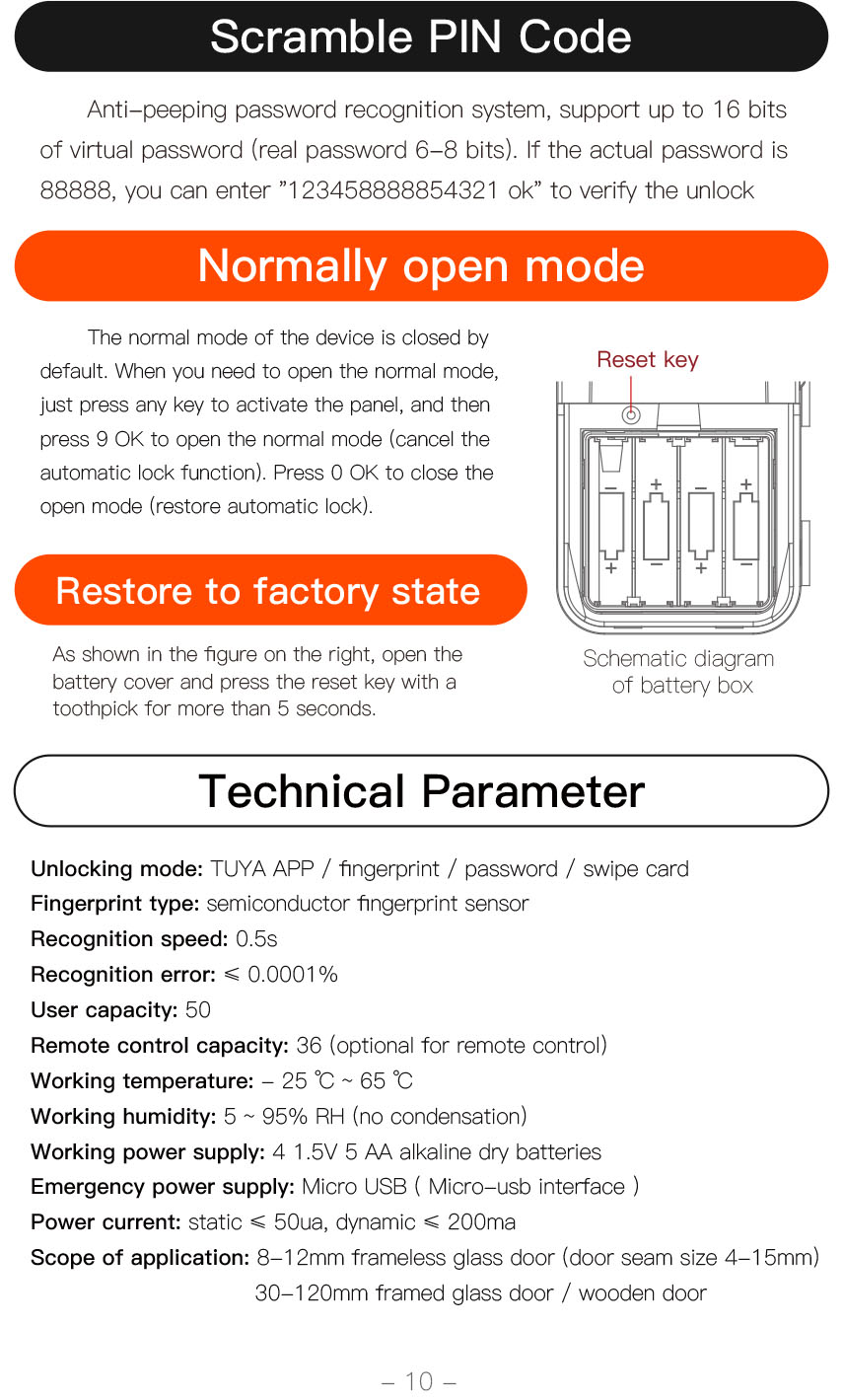 Tuya Bluetooth Glass Door Lock YFBG-806