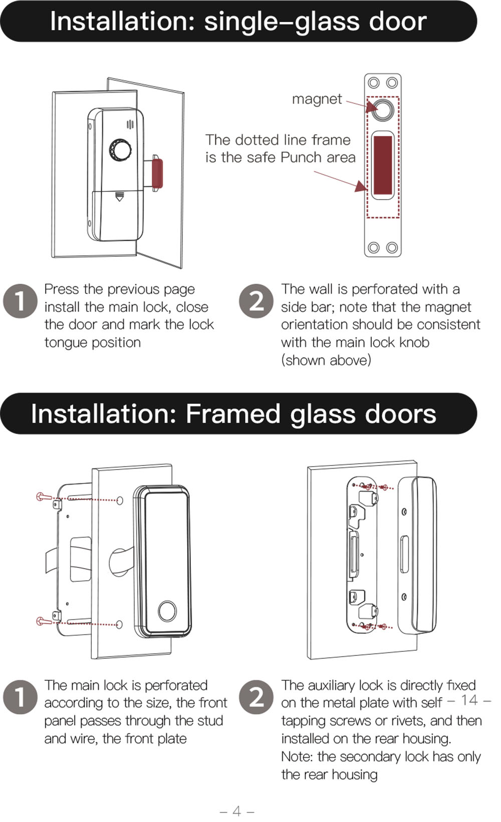 Tuya Bluetooth Glass Door Lock YFBG-806