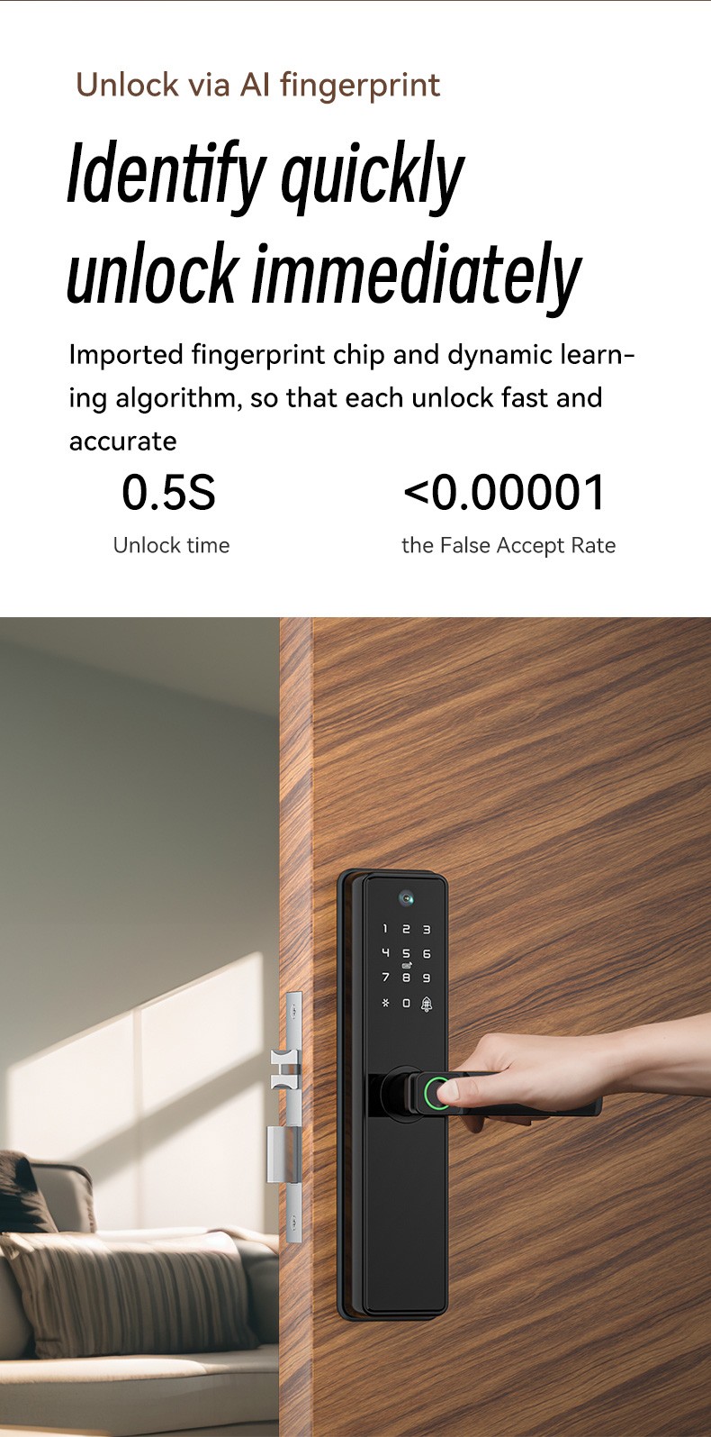 Passcode 5050 Mortise Smart Lock YFP-B2