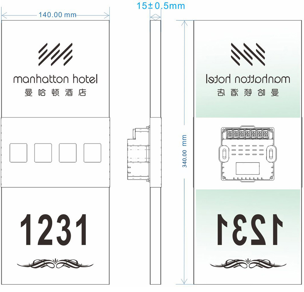 Crystal Hotel Digital Number Plate MTX-340