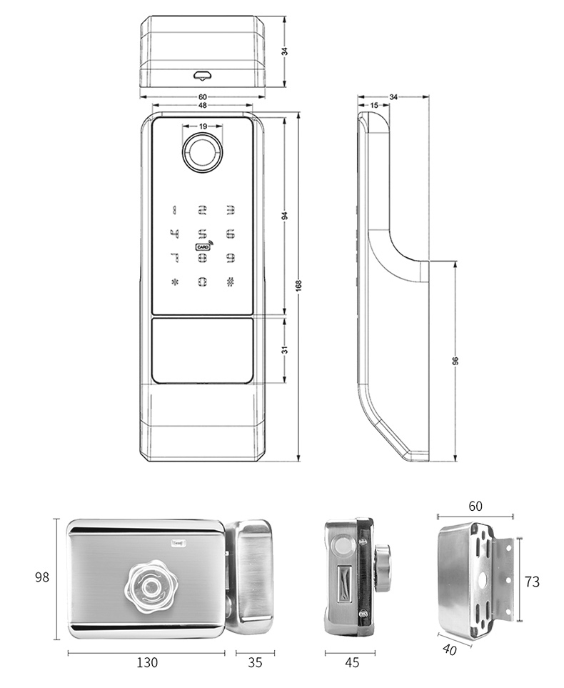 Waterproof Digital Steel Door Rim Lock YFBF-VD08