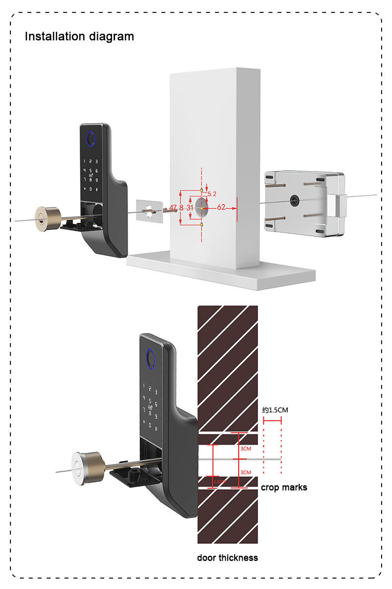 Waterproof Digital Steel Door Rim Lock YFBF-VD08