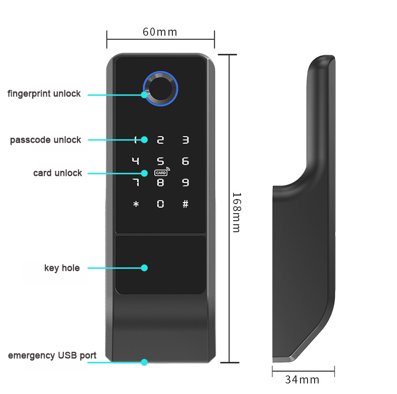 Waterproof Digital Steel Door Rim Lock YFBF-VD08