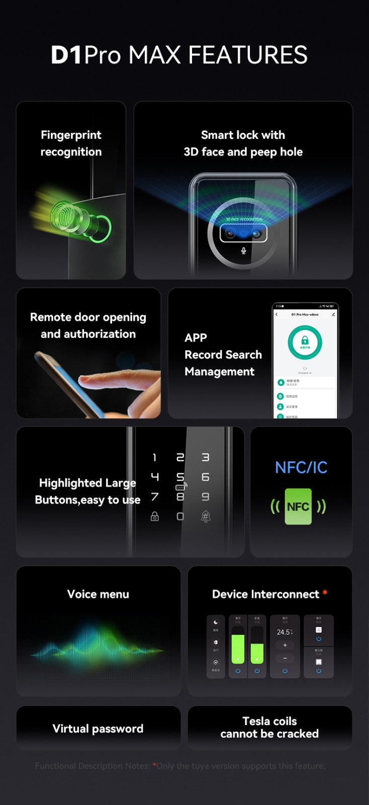 Smart Home Automatic Wifi Lock YFFW-D1PRO MAX