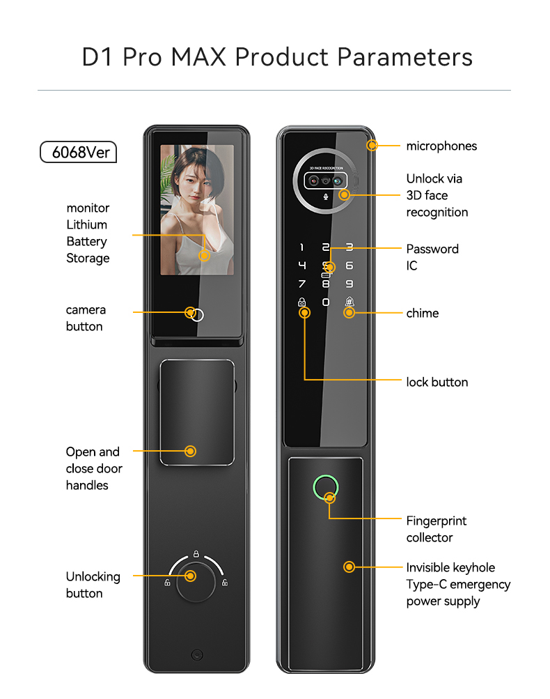 Smart Home Automatic Wifi Lock YFFW-D1PRO MAX