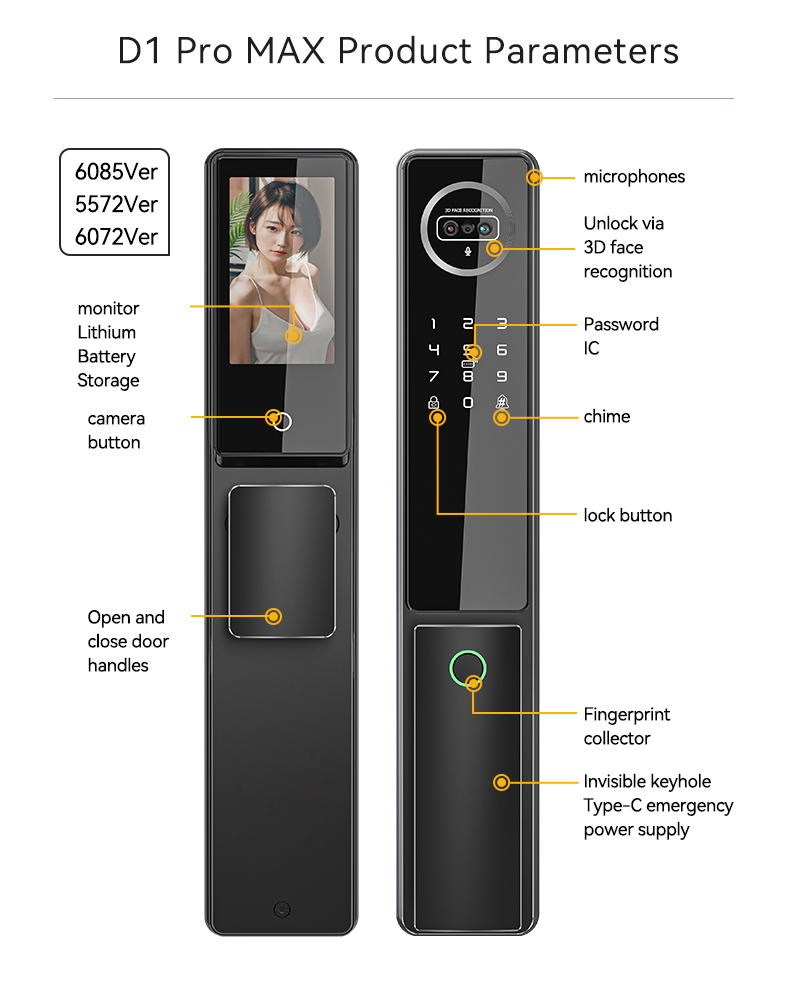 Smart Home Automatic Wifi Lock YFFW-D1PRO MAX