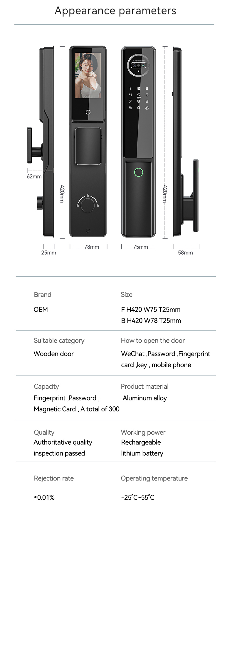 Smart Home Automatic Wifi Lock YFFW-D1PRO MAX