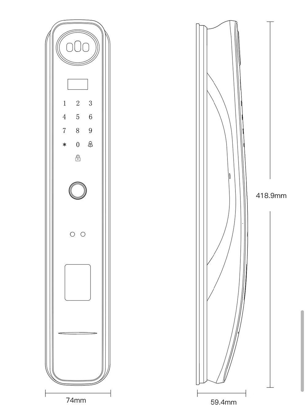 Tuya Wifi Face ID Smart Door Lock YFFR-R1PRO