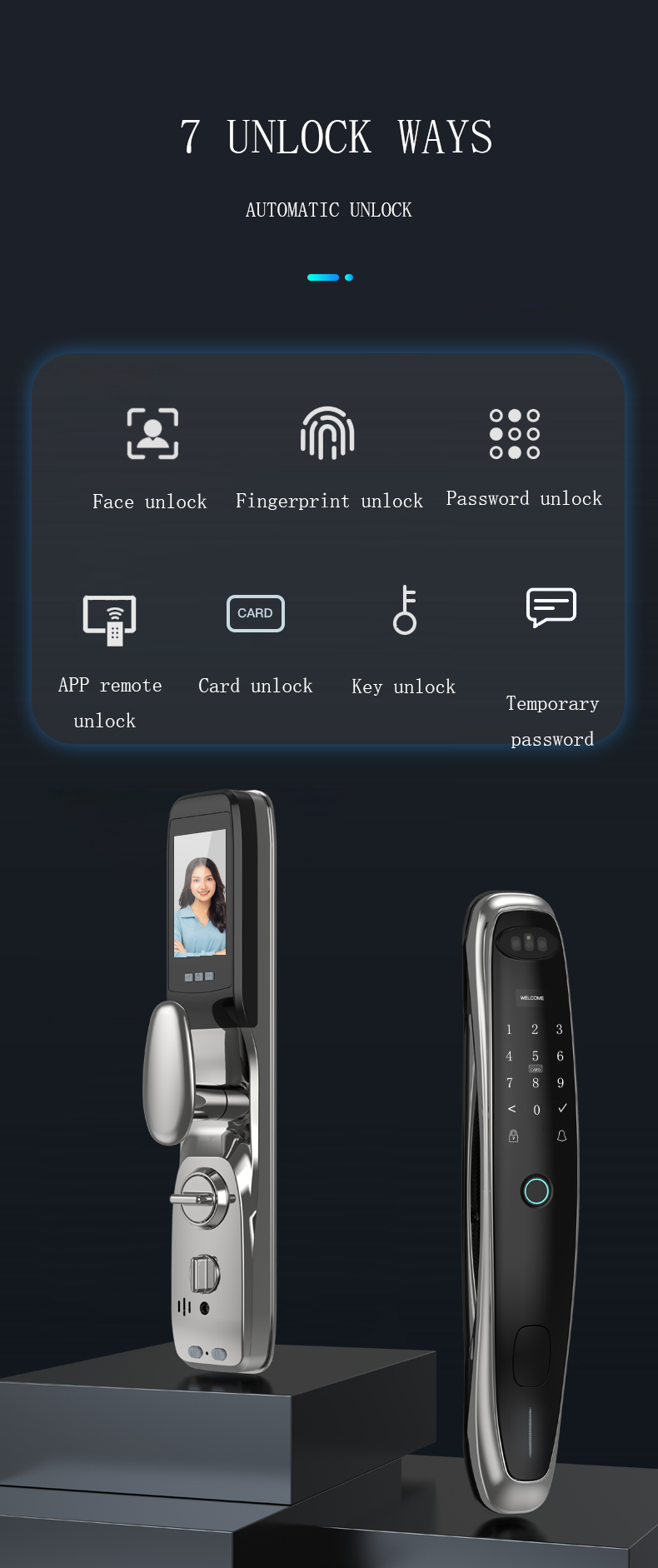 Zinc Alloy Face ID Smart Keyless Entry YFFR-K22PRO