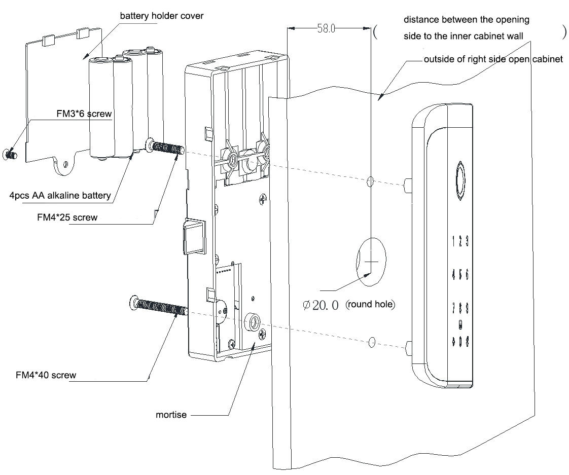 Smart Wood Locker Lock EM182