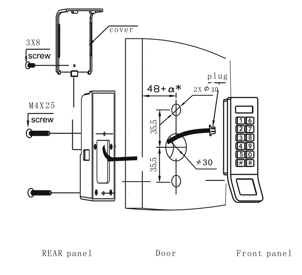 Keypad Digital Locker Lock EMP-937