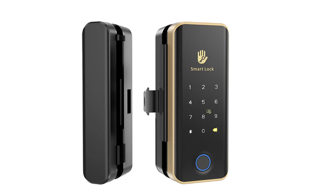 TTlock Or Tuya Bluetooth Frameless Glass Door Lock YFBG-918