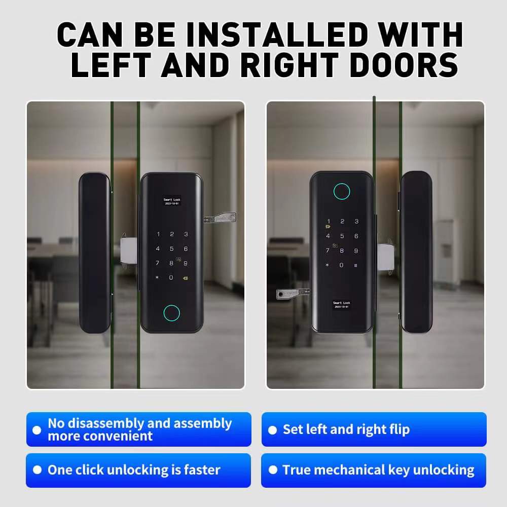 Tuya Wifi Smart Glass Door Lock YFWG-918