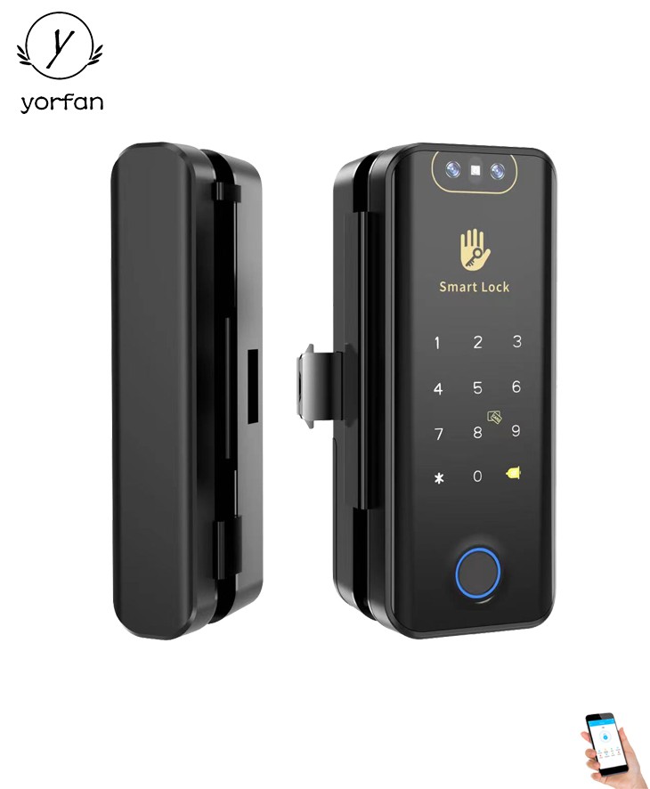 TTlock Bluetooth Face ID Smart Glass Door Lock YFBGR-918