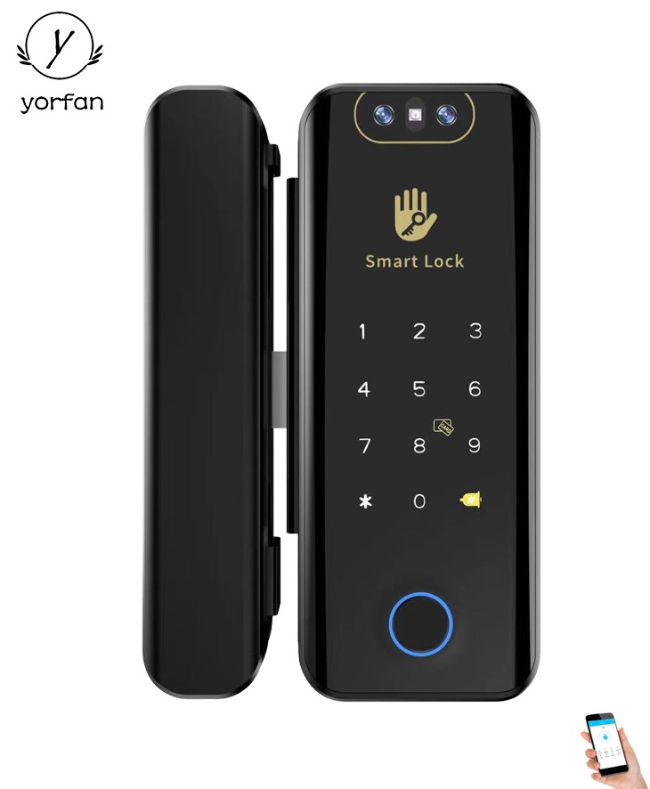 TTlock Bluetooth Face ID Smart Glass Door Lock YFBGR-918